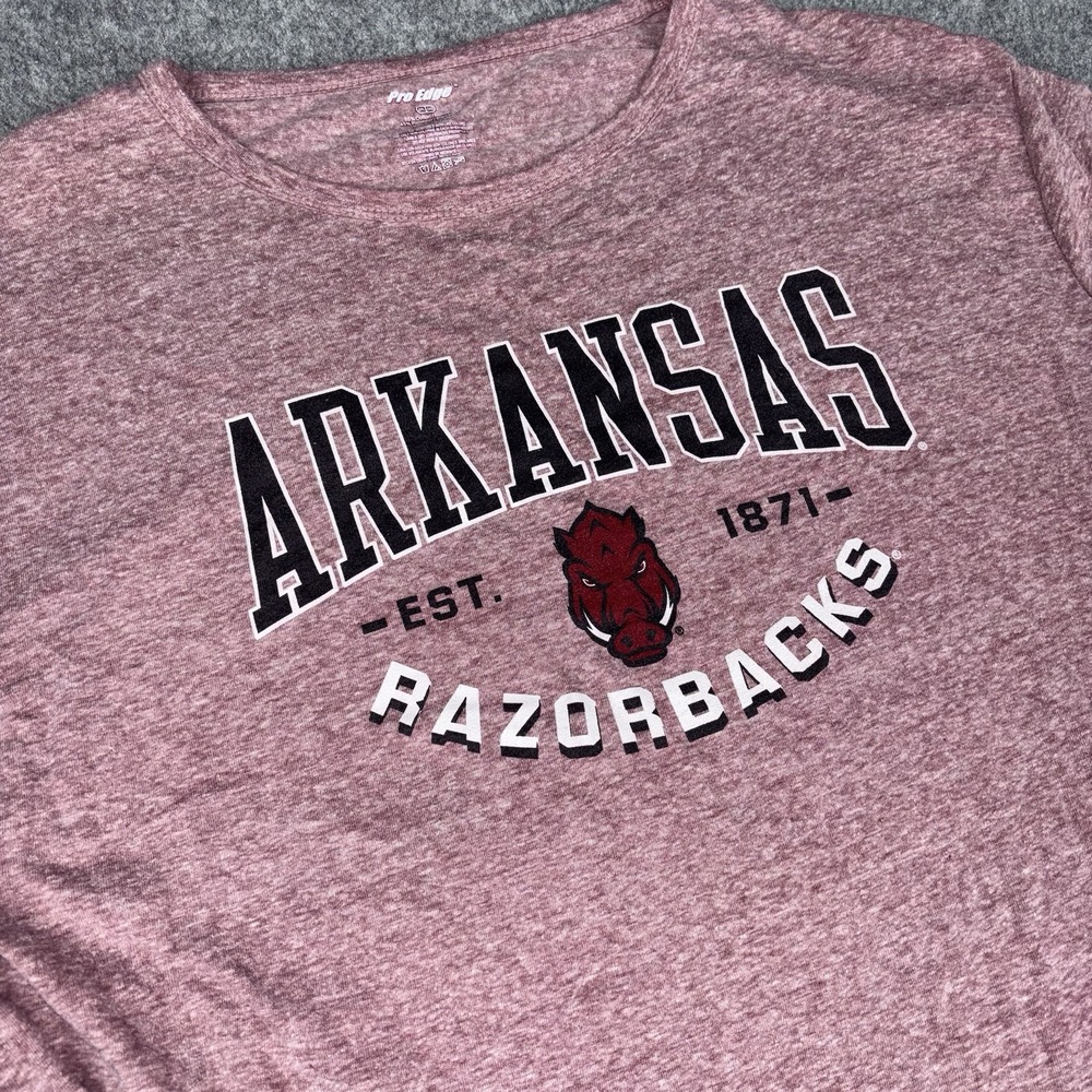Arkansas Razorbacks Shirt Women's 2XL Red Long Sleeve NCAA Pro Edge Football EUC